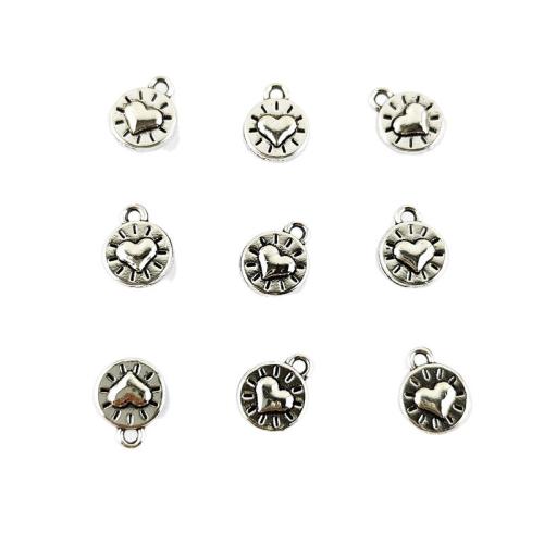 Colgantes de Aleación de Zinc en Forma de Corazón, chapado en color de plata, Bricolaje, 100PCs/Bolsa, Vendido por Bolsa