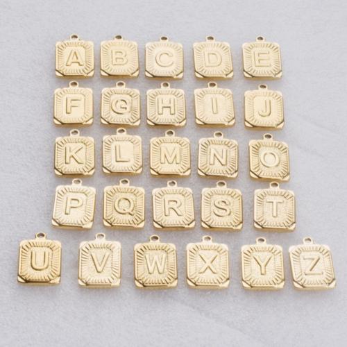 Pendentif de lettre en acier inoxydable, Acier inoxydable 304, Motif géométrique, Placage, DIY & styles différents pour le choix, plus de couleurs à choisir Vendu par PC