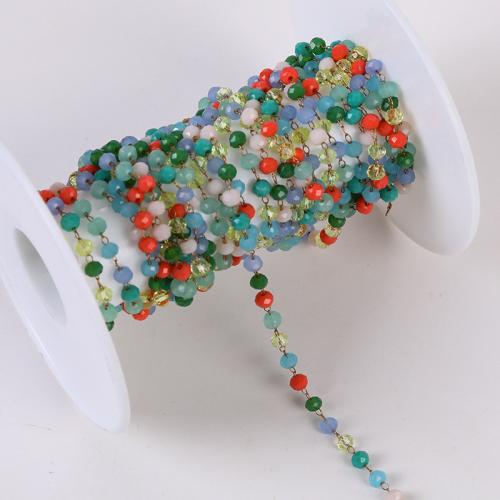 Edelstein Perlen Kette, Kristall, mit Messing, DIY, Mehrfarbige, verkauft von m