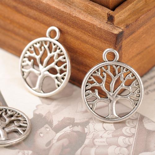 Pendentifs creux en alliage de zinc, Arbre de vie, Placage, DIY, plus de couleurs à choisir Vendu par PC