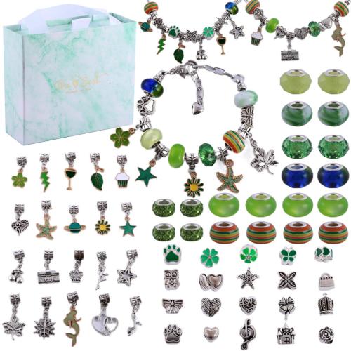 Zinc Alloy Children DIY String Beads Set, with Lampwork, plated, Unisex & enamel beads length 10-20mm 