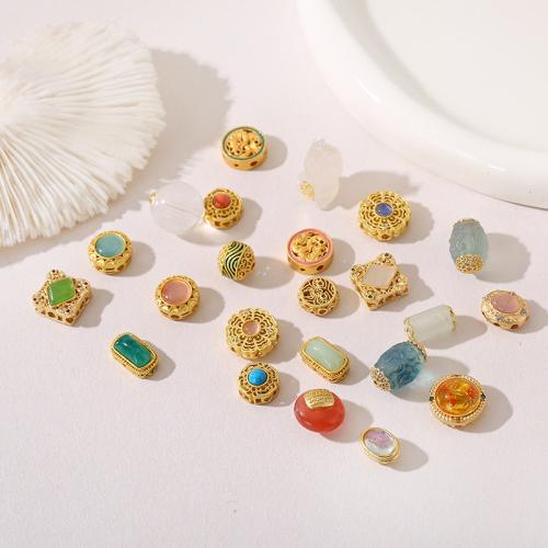 Entretoise de perles en laiton, avec Acrylique, Plaqué or 18K, DIY & styles différents pour le choix & émail Vendu par sac