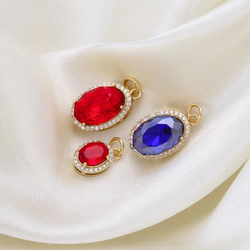 Cubic Zirconia Micro Pave Brass Pendant, plated, DIY & micro pave cubic zirconia 