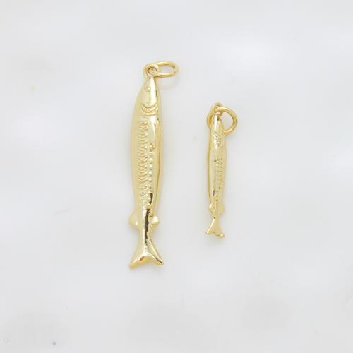 Pendentifs d'animaux en laiton, poisson, Placage, DIY, Or Vendu par PC