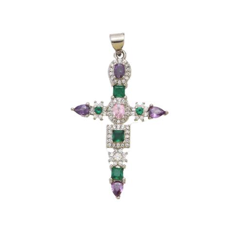 Zircon pavent l'anneau en laiton de doigt, croix, Placage, DIY & pavé de micro zircon, plus de couleurs à choisir Vendu par PC