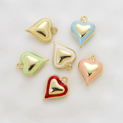 Brass Heart Pendants, plated, DIY & enamel 