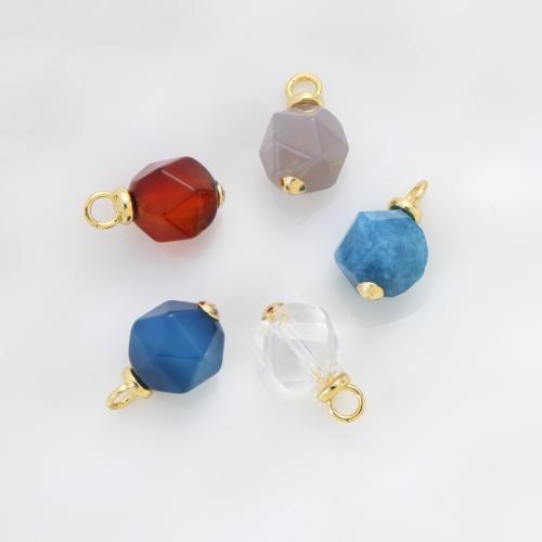 Resin Brass Pendants, with Resin, plated, DIY 