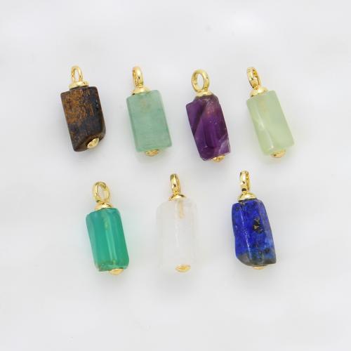 Gemstone Pendantifs en laiton, avec Pierre naturelle, Placage, DIY, plus de couleurs à choisir Vendu par PC
