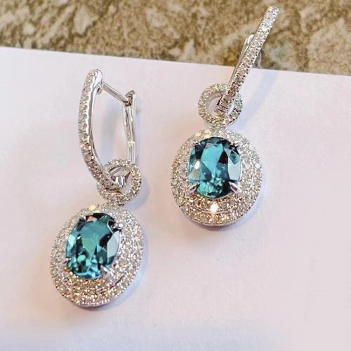 Boucles d'oreilles en laiton zircon cubique pavent, Placage, bijoux de mode & pavé de micro zircon & pour femme, Vendu par paire