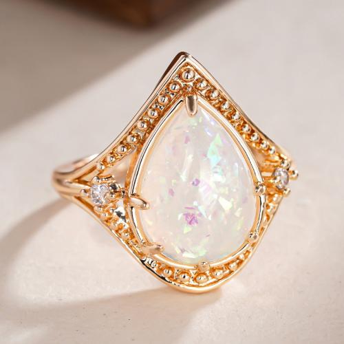 Zircon pavent l'anneau en laiton de doigt, avec résine, Placage, normes différentes pour le choix & pavé de micro zircon & pour femme & creux, Vendu par PC