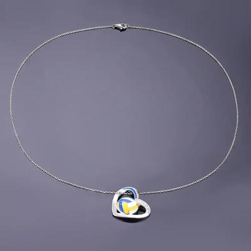 キュービックジルコンマイクロパヴェブラスネックレス, 銅, メッキ, マイクロパヴェジルコニア & 女性用 & エナメル & くり抜き, 長さ:約 45 センチ, 売り手 パソコン