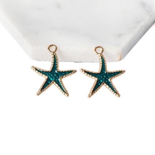 Zinc Alloy Animal Pendants, Starfish, gold color plated, DIY, mixed colors 