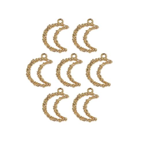 Bijoux pendentifs en Zinc alliage , alliage de zinc, lune, Placage de couleur d'or, DIY & creux, doré Vendu par sac