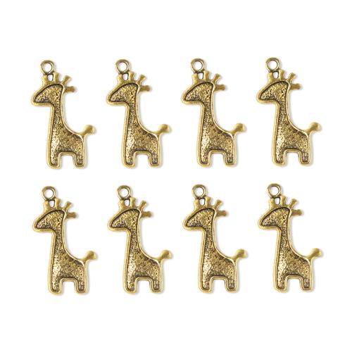 Zinc Alloy Animal Pendants, Deer, gold color plated, DIY, golden 