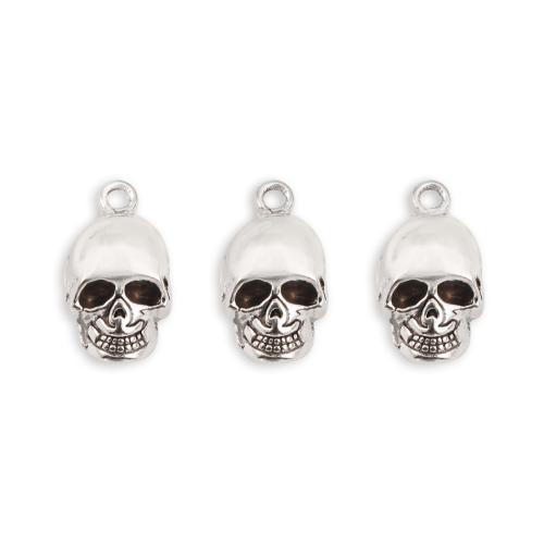 Colgantes de Aleación de Zinc en Forma Calavera, chapado en color de plata, Bricolaje, plateado, 100PCs/Bolsa, Vendido por Bolsa