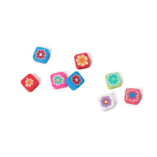 Flower Polymer Clay Beads, DIY, mixed colors 