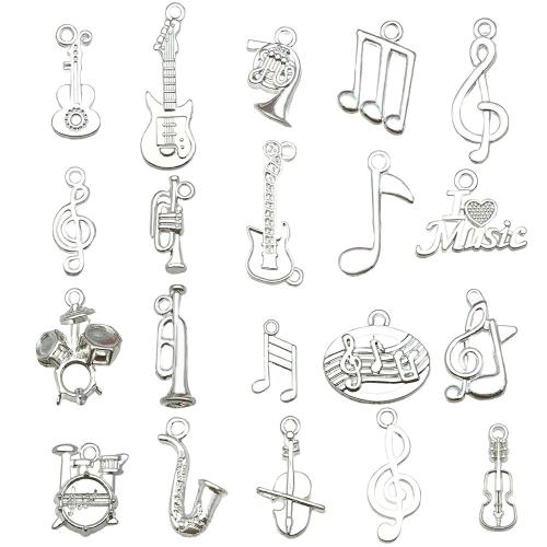 Pendentifs en alliage de zinc Instrument de musique en forme, Placage de couleur argentée, DIY & styles différents pour le choix, Vendu par PC