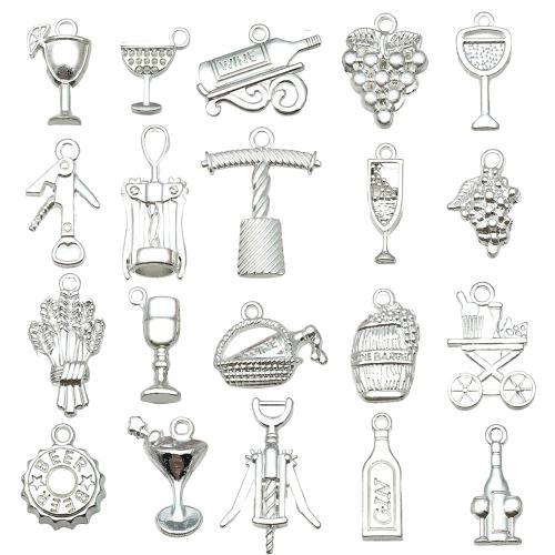 Bijoux pendentifs en Zinc alliage , alliage de zinc, Placage de couleur argentée, DIY & styles différents pour le choix, Vendu par PC