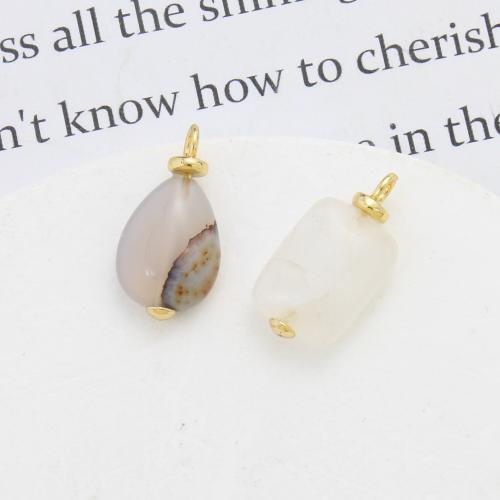 Gemstone Brass Pendants, with Gemstone, plated, DIY nickel, lead & cadmium free 