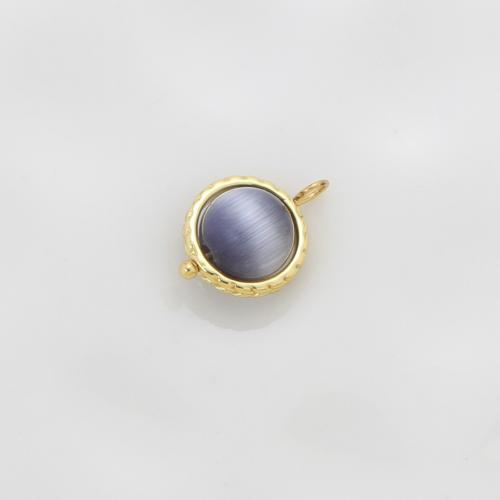 Pendentifs Oeil de chat, laiton, avec Oeil de chat, Placage, DIY, plus de couleurs à choisir, protéger l'environnement, sans nickel, plomb et cadmium Vendu par PC