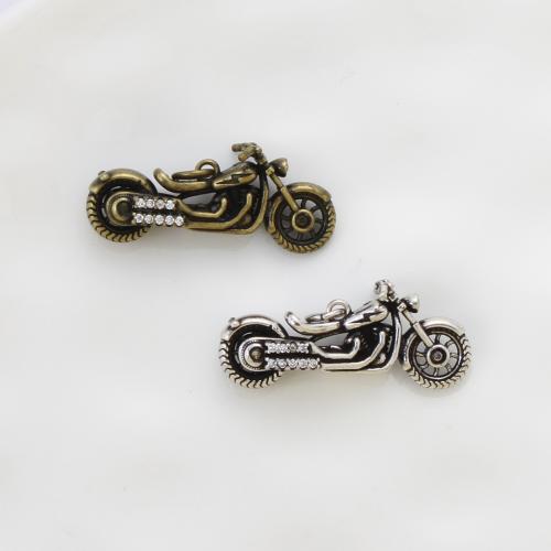 Cubic Zirconia Micro Pave Brass Pendant, Motorcycle, plated, DIY & micro pave cubic zirconia nickel, lead & cadmium free 