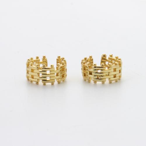 Латунь Серьга клип, Другое покрытие, ювелирные изделия моды, Золотой, не содержит никель, свинец продается Пара