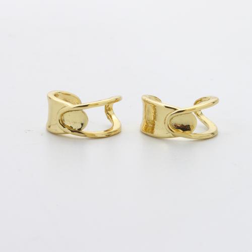 Латунь Серьга клип, Другое покрытие, ювелирные изделия моды, Золотой, не содержит никель, свинец продается Пара