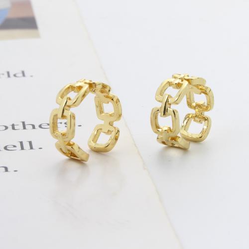 Латунь Серьга клип, Другое покрытие, ювелирные изделия моды, Золотой, не содержит никель, свинец продается Пара