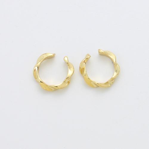 Латунь Серьга клип, Другое покрытие, ювелирные изделия моды, Золотой, не содержит никель, свинец продается Пара