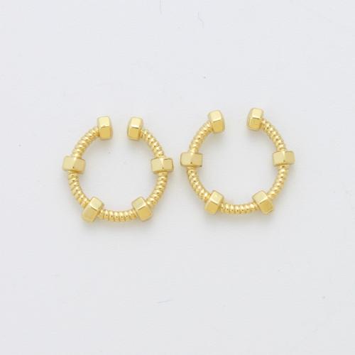 Латунь Серьга клип, Другое покрытие, ювелирные изделия моды, Золотой, не содержит никель, свинец продается Пара