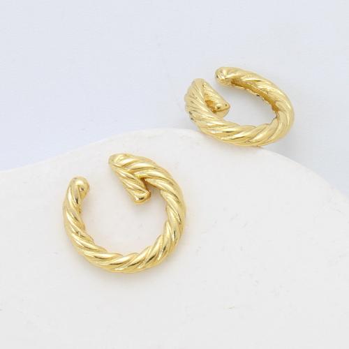 Латунь Серьга клип, Другое покрытие, ювелирные изделия моды, Золотой, не содержит никель, свинец продается Пара