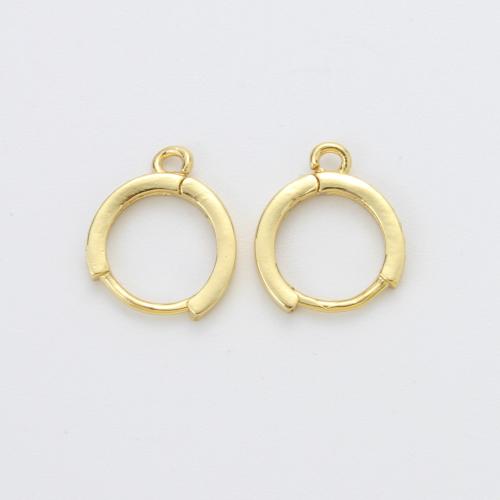 真鍮フーブイヤリング・コンポーネント, 銅, メッキ, DIY & マイクロパヴェジルコニア, 金色, ニッケル、鉛、カドミウムフリー 売り手 ペア