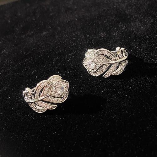 Цирконий Микро вымощает латунь Серьги, Латунь, Другое покрытие, ювелирные изделия моды & инкрустированное микро кубического циркония & Женский, продается Пара