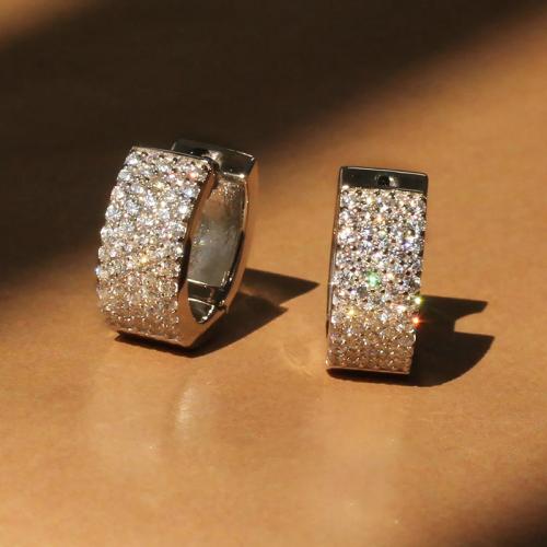 Цирконий Микро вымощает латунь Серьги, Латунь, Другое покрытие, ювелирные изделия моды & инкрустированное микро кубического циркония & Женский, продается Пара