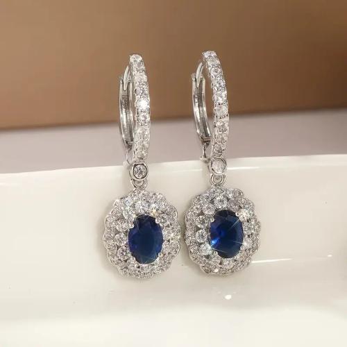 Цирконий Микро вымощает латунь Серьги, Латунь, Другое покрытие, ювелирные изделия моды & инкрустированное микро кубического циркония & Женский, продается Пара