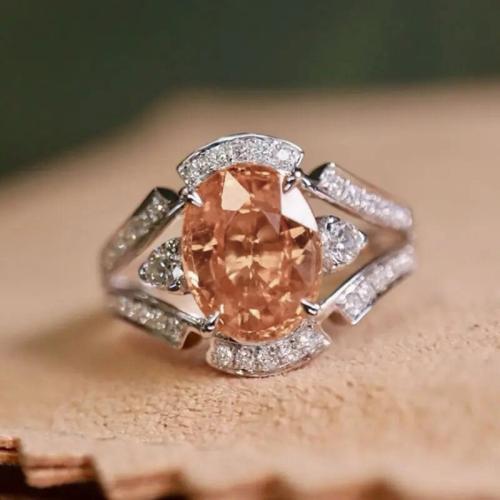 Zircon pavent l'anneau en laiton de doigt, Placage, normes différentes pour le choix & pavé de micro zircon & pour femme & creux, Vendu par PC