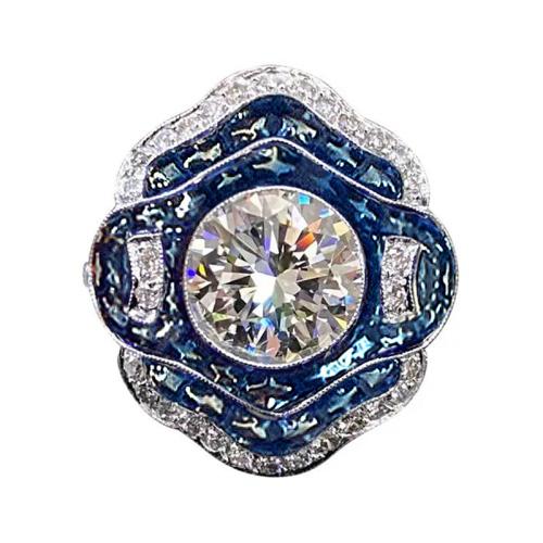 Zircon pavent l'anneau en laiton de doigt, Placage, normes différentes pour le choix & pavé de micro zircon & pour femme & émail, Vendu par PC