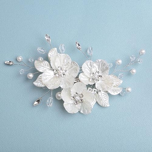 Заколки-Клюв, Ракушка, с Медная проволока & Кристаллы & Кристаллы & Пластиковая жемчужина, Связанный вручную, ювелирные изделия моды & Женский, Много цветов для выбора продается PC