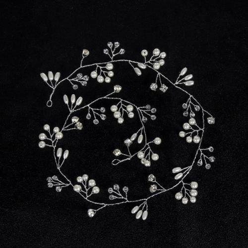 Nuptiale Couronne cheveux, fer, avec strass & perle de plastique, fait à la main, bijoux de mode & longueur différente pour le choix & pour femme, plus de couleurs à choisir, Vendu par PC