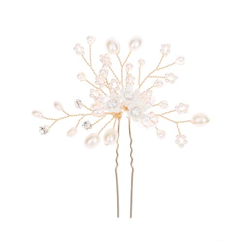 палочки для волос, цинковый сплав, с Медная проволока & полимерный клей & Кристаллы & Кристаллы & Пластиковая жемчужина, Связанный вручную, ювелирные изделия моды & Женский, Много цветов для выбора продается PC