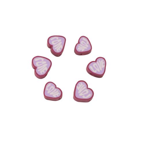 Kristall Türkis Armreifen, Polymer Ton, Herz, DIY, gemischte Farben, 1000PCs/Tasche, verkauft von Tasche