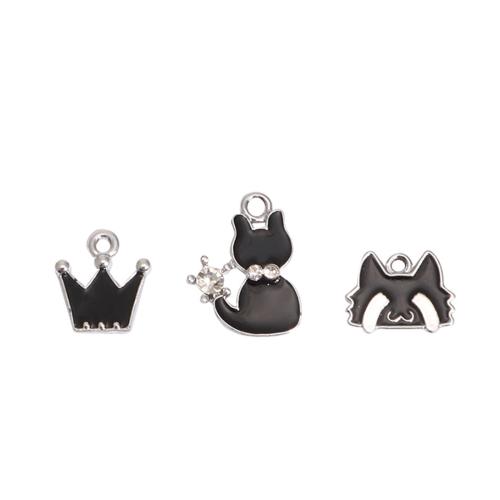 Colgantes de esmalte de la aleación del cinc, aleación de zinc, chapado en color de plata, Bricolaje & con diamantes de imitación, más colores para la opción, 100PCs/Bolsa, Vendido por Bolsa