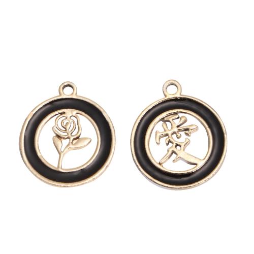 Colgantes de esmalte de la aleación del cinc, aleación de zinc, chapado en color dorado, Bricolaje & hueco, más colores para la opción, 100PCs/Bolsa, Vendido por Bolsa