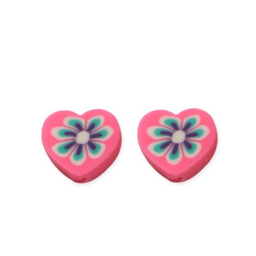 Polymer Clay Jewelry Beads, Heart, DIY, mixed colors [