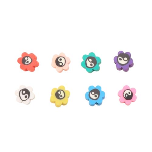 Acryl Band Halskette, Polymer Ton, Blume, DIY, gemischte Farben, 1000PCs/Tasche, verkauft von Tasche[