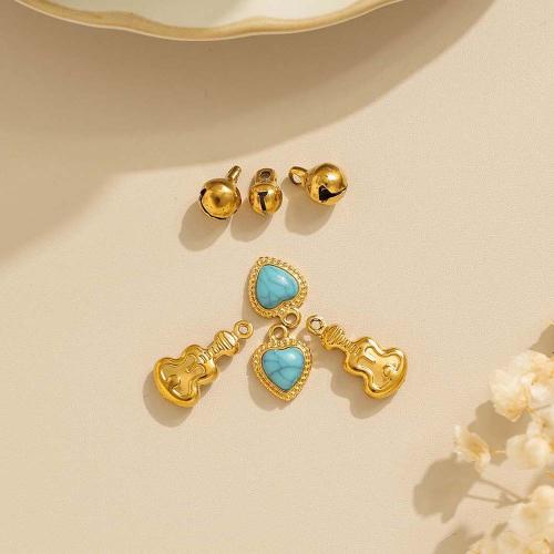 Gemstone Jewelry Pendant, 304 Stainless Steel, with Natural Stone, gold color plated, DIY 