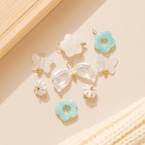 Acrylic Jewelry Pendant, 304 Stainless Steel, with Acrylic, gold color plated, DIY 