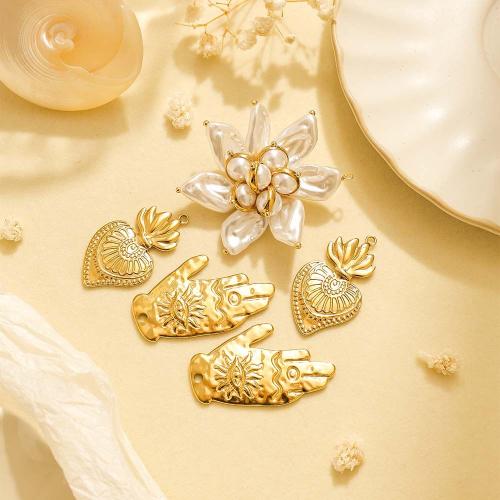 Stainless Steel Pendants, 304 Stainless Steel, with Plastic Pearl, gold color plated, DIY 