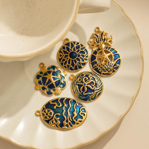 Enamel Stainless Steel Pendant, 304 Stainless Steel, gold color plated, DIY 