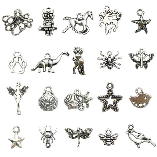 Bijoux pendentifs en Zinc alliage , alliage de zinc, Plaqué de couleur d'argent, DIY & styles différents pour le choix, Vendu par PC